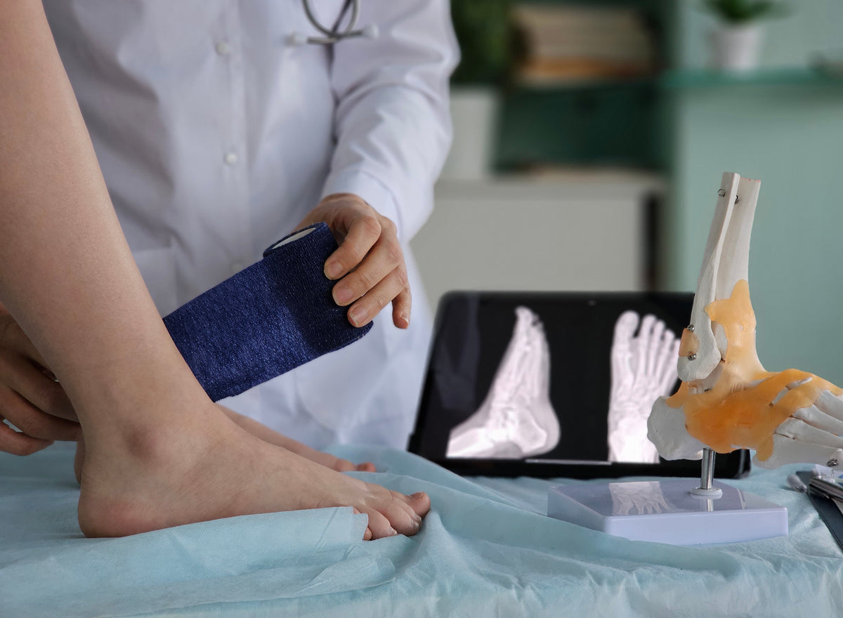 A doctor healing a broken bone.