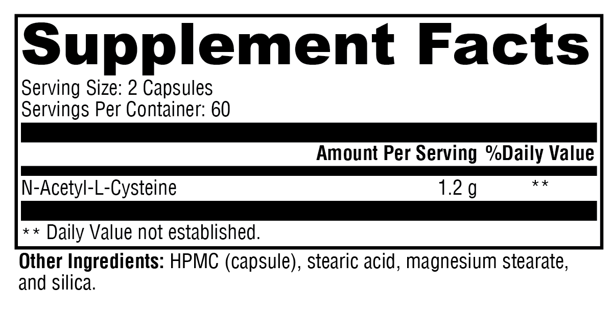 NAC 120 Capsules Supplement Facts