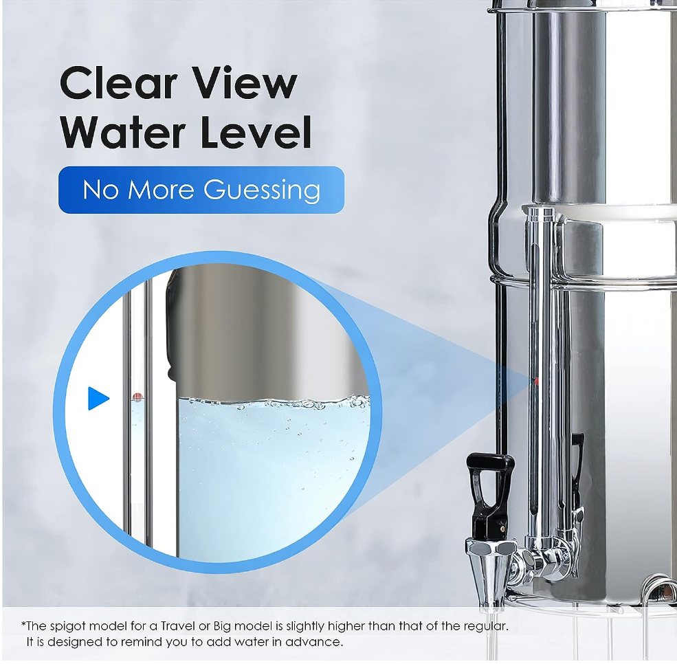 Clear view water level for no more guessing for British Berkefeld system