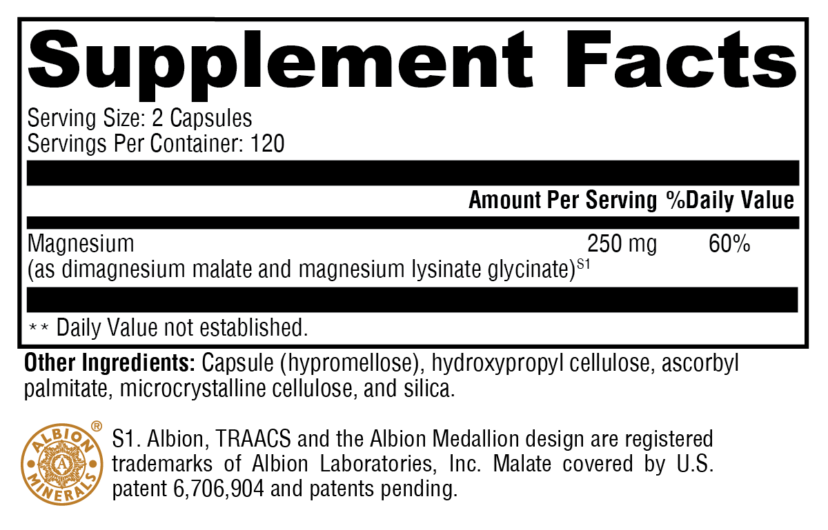 OptiMag® 125 240 Capsules Supplement Facts