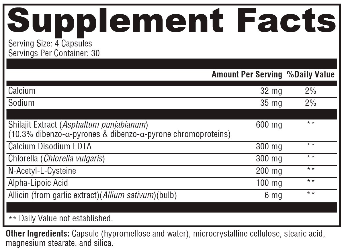 CheleX™ 120 Capsules Supplement Facts