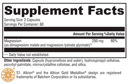 OptiMag® 125 120 Capsules Supplement Facts
