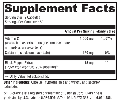 Xcellent C™ 120 Capsules Supplement Facts